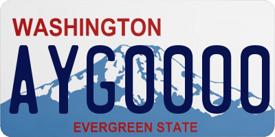 WA license plate AYG0000