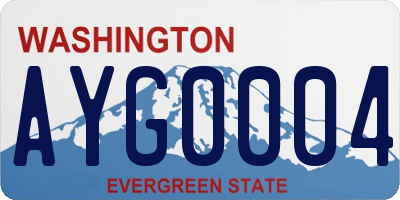 WA license plate AYG0004