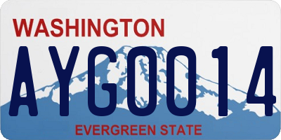 WA license plate AYG0014