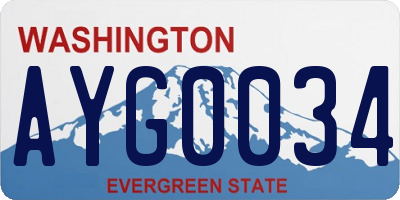 WA license plate AYG0034