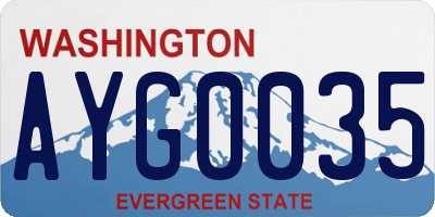 WA license plate AYG0035