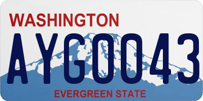 WA license plate AYG0043
