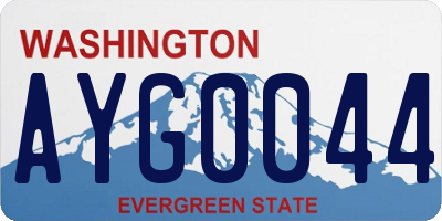 WA license plate AYG0044
