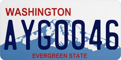 WA license plate AYG0046