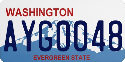 WA license plate AYG0048
