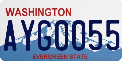 WA license plate AYG0055