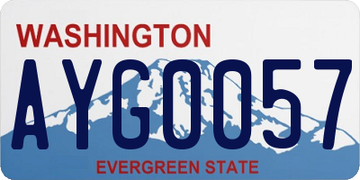 WA license plate AYG0057