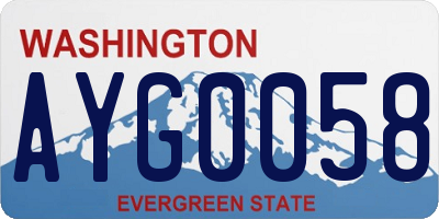 WA license plate AYG0058