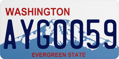 WA license plate AYG0059