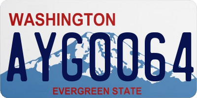 WA license plate AYG0064
