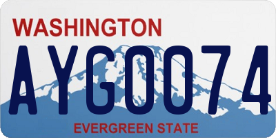WA license plate AYG0074