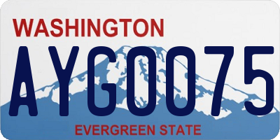 WA license plate AYG0075