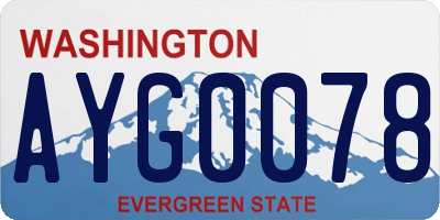 WA license plate AYG0078