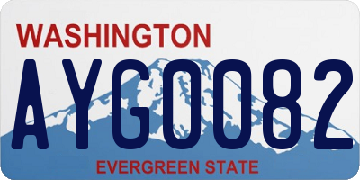 WA license plate AYG0082