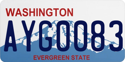 WA license plate AYG0083