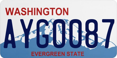 WA license plate AYG0087