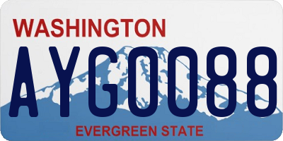 WA license plate AYG0088
