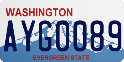 WA license plate AYG0089