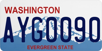 WA license plate AYG0090