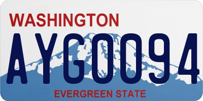 WA license plate AYG0094