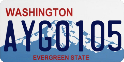 WA license plate AYG0105
