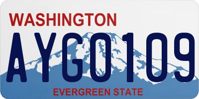 WA license plate AYG0109