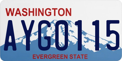 WA license plate AYG0115