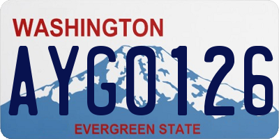 WA license plate AYG0126