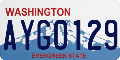 WA license plate AYG0129