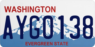 WA license plate AYG0138
