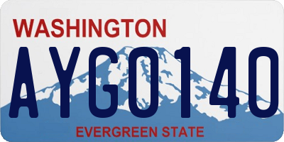 WA license plate AYG0140
