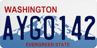 WA license plate AYG0142