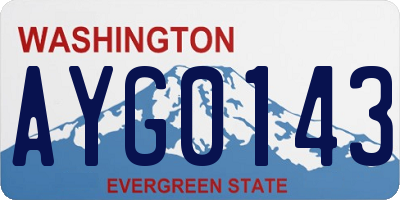 WA license plate AYG0143
