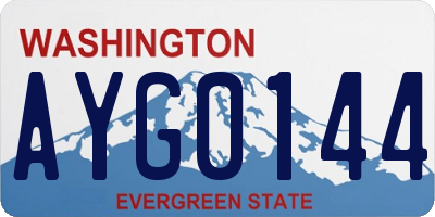 WA license plate AYG0144