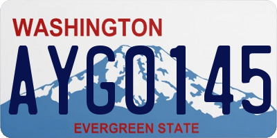 WA license plate AYG0145