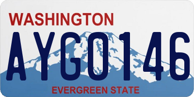 WA license plate AYG0146