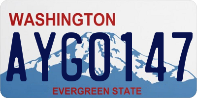 WA license plate AYG0147