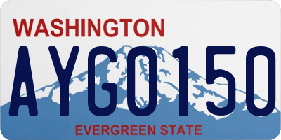 WA license plate AYG0150