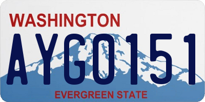 WA license plate AYG0151