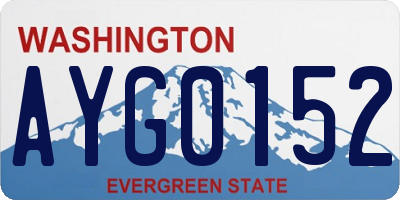 WA license plate AYG0152