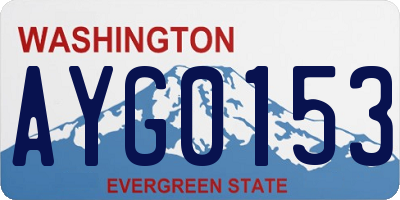 WA license plate AYG0153
