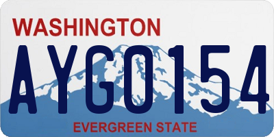 WA license plate AYG0154