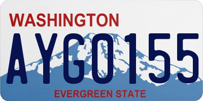 WA license plate AYG0155