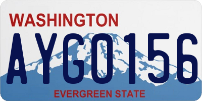 WA license plate AYG0156