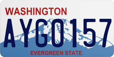 WA license plate AYG0157