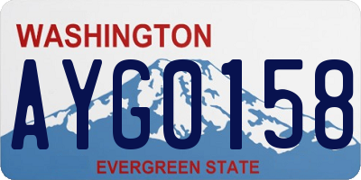 WA license plate AYG0158