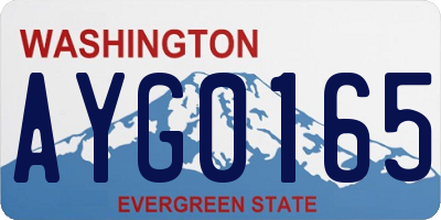 WA license plate AYG0165