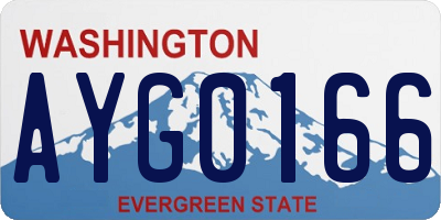 WA license plate AYG0166