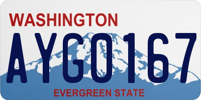 WA license plate AYG0167