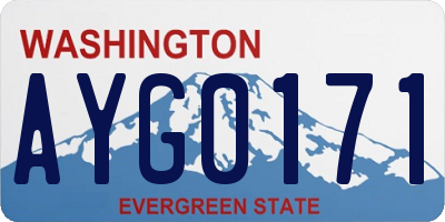 WA license plate AYG0171